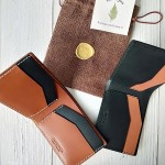 Vslim Wallet กระเป๋าผู้ชาย หนังแท้ ฟอกฝาด สีน้ำตาลแทน  Handmade 